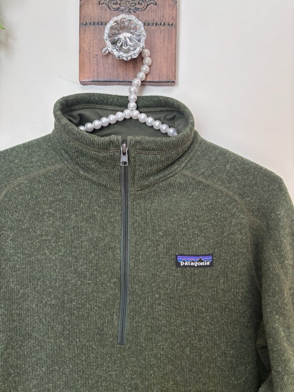 Patagonia Womens Size M Better Sweater 1/4 Zip Pullover Green - Picture 2 of 5
